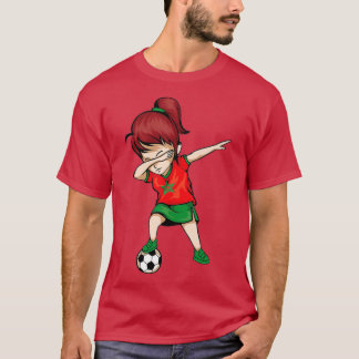 Dabbing Soccer Girl Marokko Jersey - Marokkaanse F T-shirt