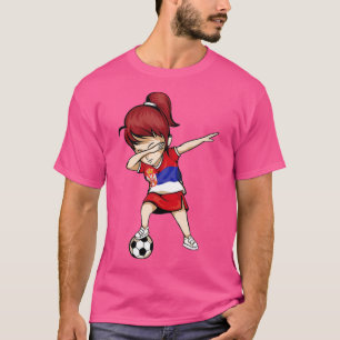 Dabbing Soccer Girl Servië Jersey - Servisch voetb T-shirt