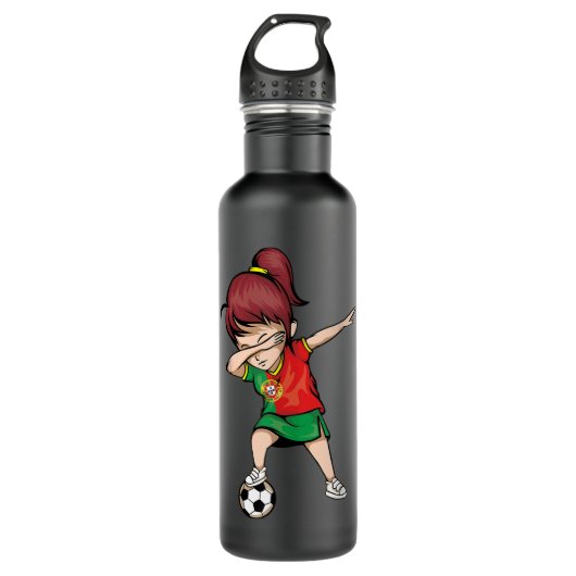 Dabbing Soccer Portugal Jersey Portugese voetbalbo Waterfles (Voorkant)