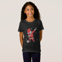 Dabbing Soccer Santa Claus Shirt met kerstcadeaus