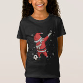 Dabbing Soccer Santa Claus Shirt met kerstcadeaus (Voorkant)