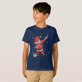 Dabbing Soccer Santa Claus Shirt met kerstcadeaus