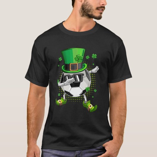 Dabbing Soccer Shamrock Funny Irish St Patrick Day T-shirt (Voorkant)