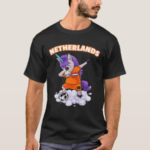 Dabbing Soccer Unicorn Netherlands Jersey - Nederl T-shirt
