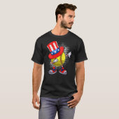 Dabbing Softball Ball & oom Sam Pet American 4th T-shirt (Voorkant volledig)