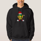 Dabbing Softball Ball Santa Hat Sunbril Christus Hoodie (Voorkant)