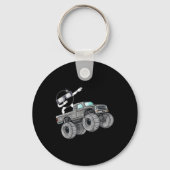 Dabbing Solar Eclipse Monster Truck Fun Boys Kinde Sleutelhanger (Achterkant)