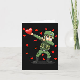 Dabbing Soldier Heart Love Valentijnsdag Gift Gir Kaart