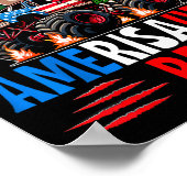 Dabbing T-Rex Patriottische Vlag van de VS 4 juli Poster (Hoek)