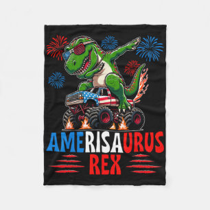 Dabbing T-rex Patriottische VS Vlag 4 juli Amerika Fleece Deken