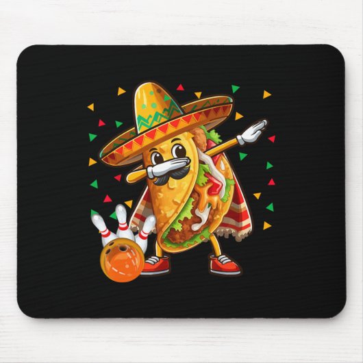 Dabbing Taco Bowlen Cinco De Mayo Speler Muismat (Voorkant)