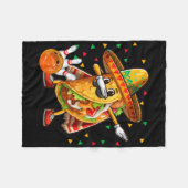 Dabbing Taco Bowling Spelen Cinco De Mayo Speler Fleece Deken (Voorkant (Horizontaal))