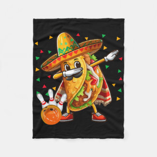 Dabbing Taco Bowling Spelen Cinco De Mayo Speler Fleece Deken