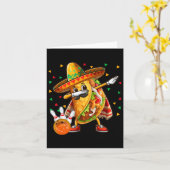 Dabbing Taco Bowling Spelen Cinco De Mayo Speler  Kaart (Gele Bloem)