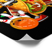 Dabbing Taco Bowling Spelen Cinco De Mayo Speler  Poster (Hoek)