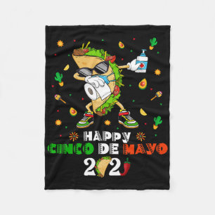 Dabbing Taco Cinco De Mayo 2021 Gezichtsmasker Qua Fleece Deken
