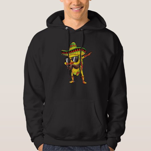 Dabbing Taco Cinco De Mayo boys Mannen Mexicaans v Hoodie (Voorkant)