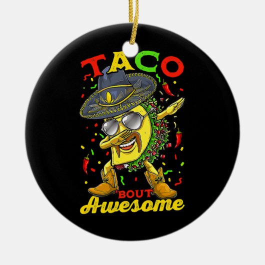 Dabbing Taco Cinco De Mayo boys Mannen Mexicaans v Keramisch Ornament (Voorkant)