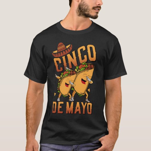 Dabbing Taco Cinco de Mayo Funny boys Man Mexicaan T-shirt (Voorkant)