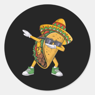 Dabbing Taco Cinco De Mayo Grappig Mexicaans Eten  Ronde Sticker