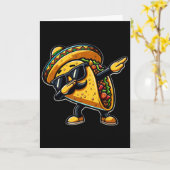 Dabbing Taco Cinco De Mayo Grappige Mexicaanse Vad Kaart (Gele Bloem)