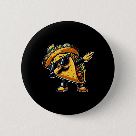 Dabbing Taco Cinco De Mayo Grappige Mexicaanse Vad Ronde Button 5,7 Cm (Voorkant)