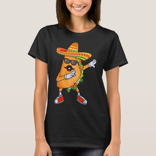 Dabbing Taco Grappig Cinco De Mayo Mexicaans Feest T-shirt (Voorkant)