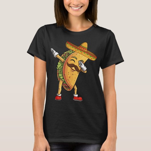 Dabbing Taco Sombrero Grappig Mexicaans eten Fiest T-shirt (Voorkant)