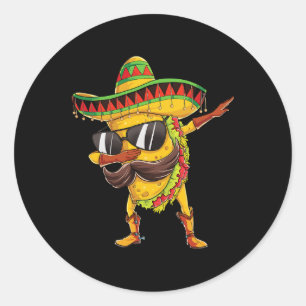 Dabbing Taco T Shirt Cinco de Mayo Kinder Boys Man Ronde Sticker
