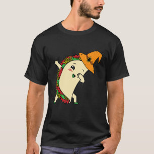 Dabbing Taco Witch Pet Lazy Halloween Costume Mexi T-shirt