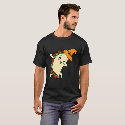 Dabbing Taco Witch Pet Lazy Halloween Costume Mexi T-shirt (Voorkant volledig)