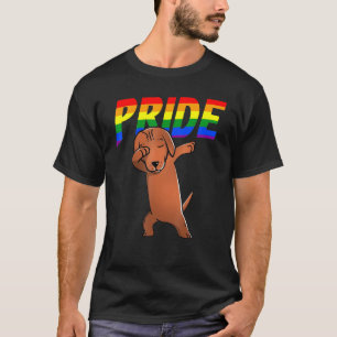 Dabbing Teckel Lesbische Biseksuele Homo LHBT Prid T-shirt