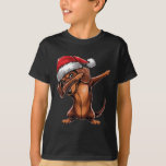 Dabbing Teckel Santa Hat Christmas Dab Dance Gi T-shirt<br><div class="desc">Dabbing Teckel Santa Hat Christmas Dab Dance Gifts Mannen</div>