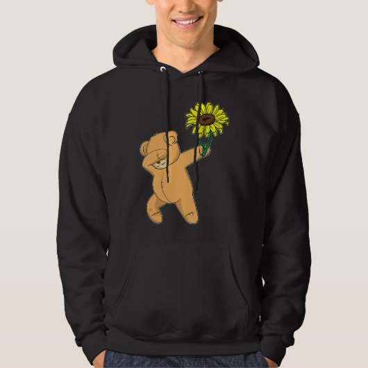 Dabbing Teddy Bear Sunflower Autisme Awareness Hoodie (Voorkant)