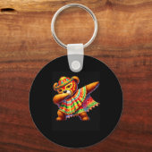 Dabbing Teddybeer Lucha Libre Cinco De Mayo Mexica Sleutelhanger (Voorkant)