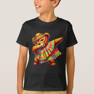 Dabbing Teddybeer Lucha Libre Cinco De Mayo Mexica T-shirt