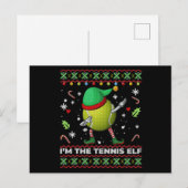 Dabbing Tennis Ball Elf Pet Kerstmis Ugly Sweater Uitnodiging Briefkaart (Voorkant / Achterkant)