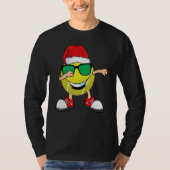 Dabbing Tennis Ball Santa Hat Sunbril Christm T-shirt (Voorkant)