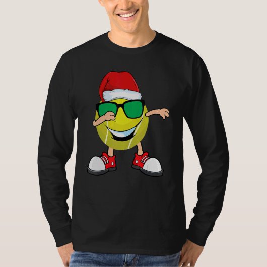 Dabbing Tennis Ball Santa Hat Sunbril Christm T-shirt (Voorkant)