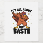 Dabbing Thanksgiving Turkije alles over die baste Wijn Etiket (Enkel label)