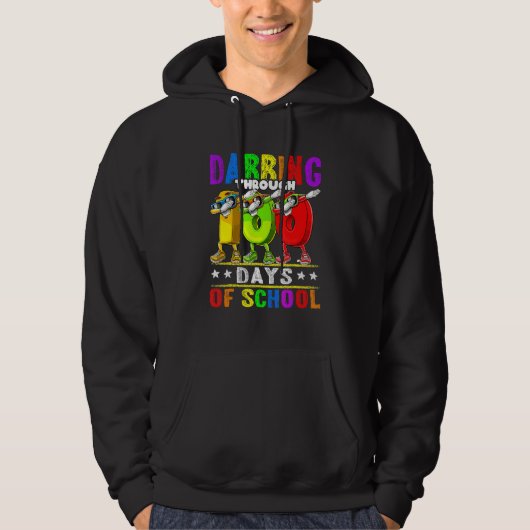 Dabbing Through 100 Days of School 100th Day Schoo Hoodie (Voorkant)