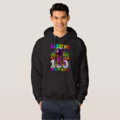 Dabbing Through 100 Days Of School Funny Cute Unic Hoodie (Voorkant volledig)