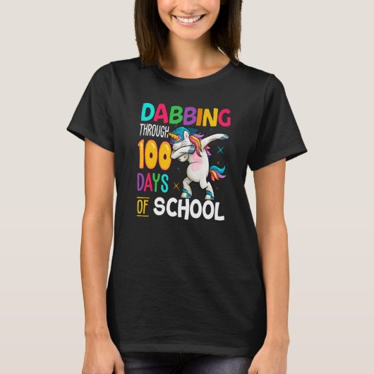 Dabbing Through 100 Days Of School Funny Shirt Pre (Voorkant)