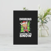 Dabbing Through Snow Chihuahua Kersthond Bedankkaart (Staand voorkant)