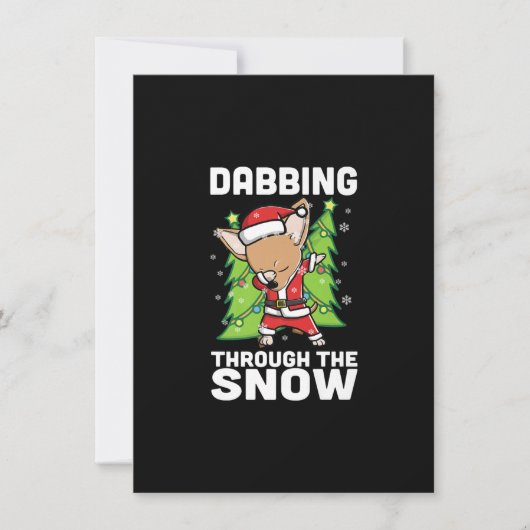 Dabbing Through Snow Chihuahua Kersthond Bedankkaart (Voorkant)