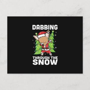 Dabbing Through Snow Chihuahua Kersthond Briefkaart