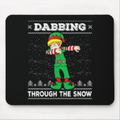 Dabbing Through The Snow Elf Dab Ugly Christmas Sw Muismat (Voorkant)