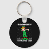 Dabbing Through The Snow Elf Dab Ugly Christmas Sw Sleutelhanger (Voorkant)