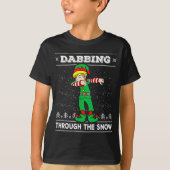 Dabbing Through The Snow Elf Dab Ugly Christmas Sw T-shirt (Voorkant)