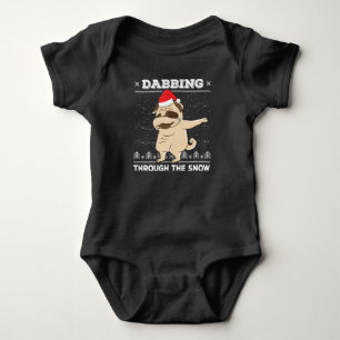Dabbing through the Snow Pug Ugly KerstSweate Romper